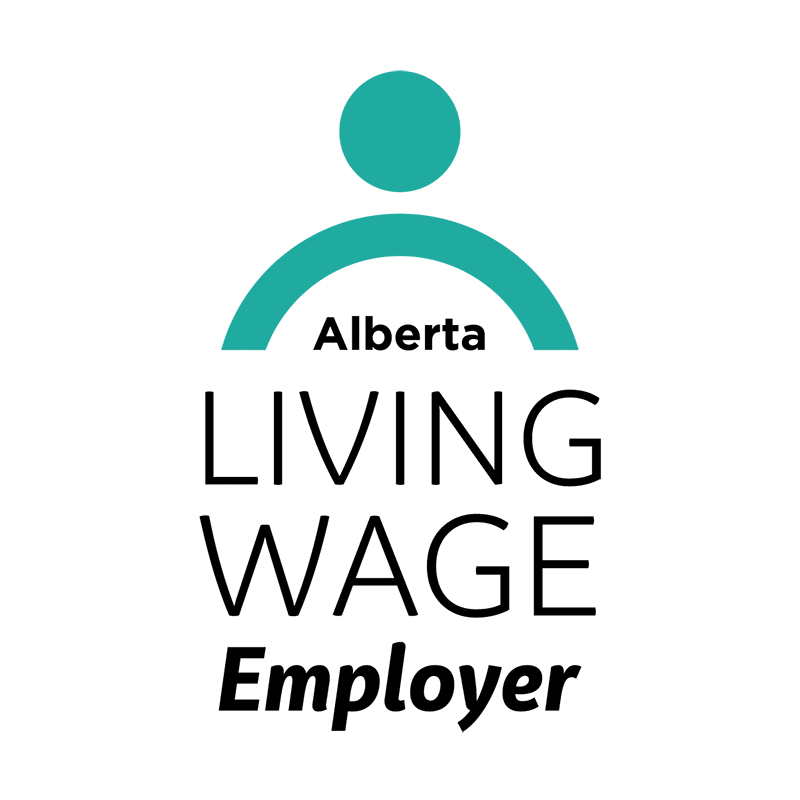 Living wage logos teal employer ab211211