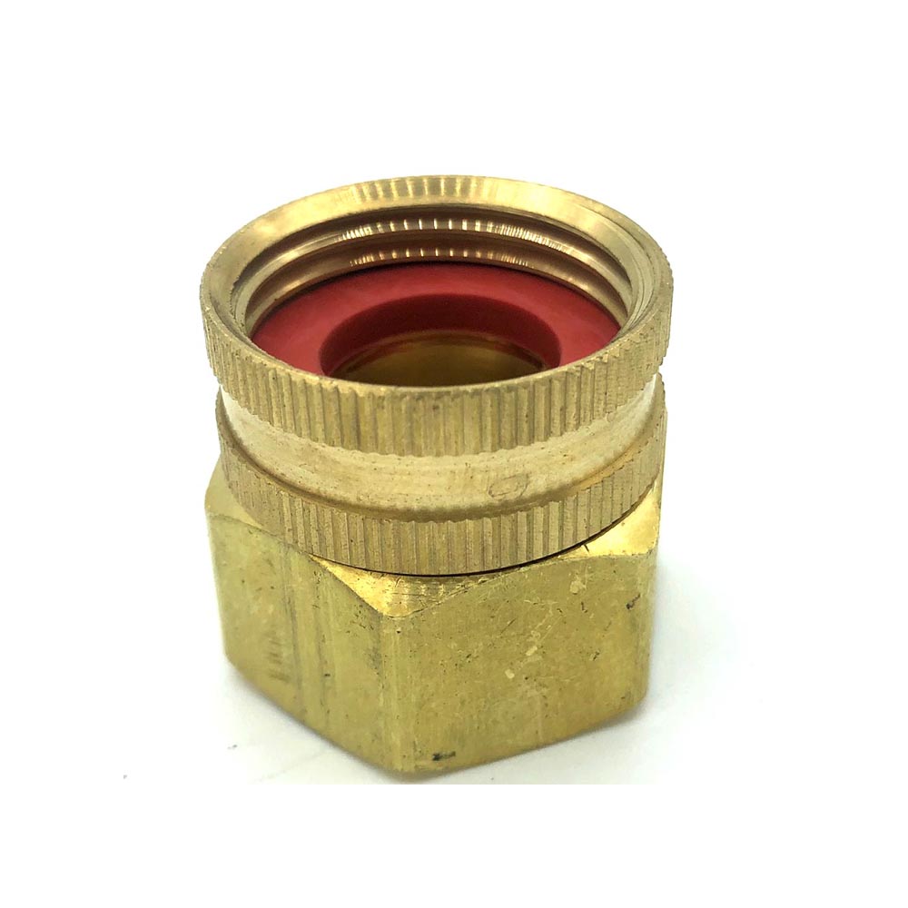 Brass hose bib adapter with visible o ring gasket